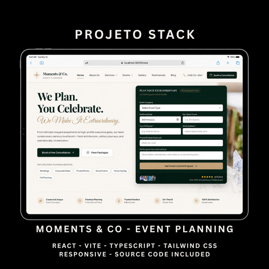 Moments & Co. - Event Planning React Website Template