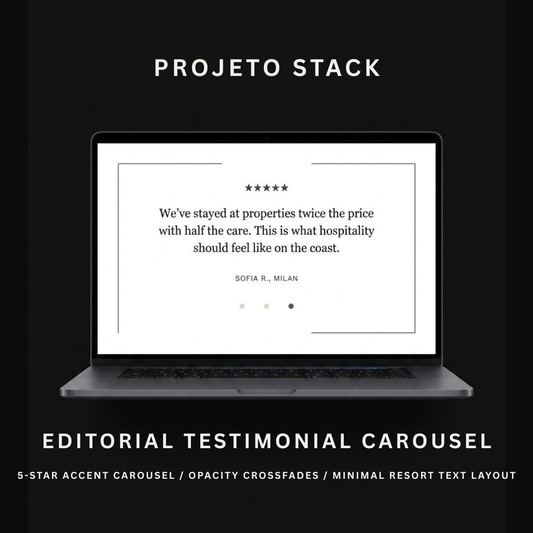 Editorial Testimonial Carousel - Luxury Review Showcase Component